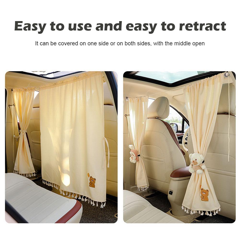 1pcs Car Privacy Partition Curtain Shading Sunscreen Shading Curtain Front And Rear Split Push And Pull Curtains Anti-peep