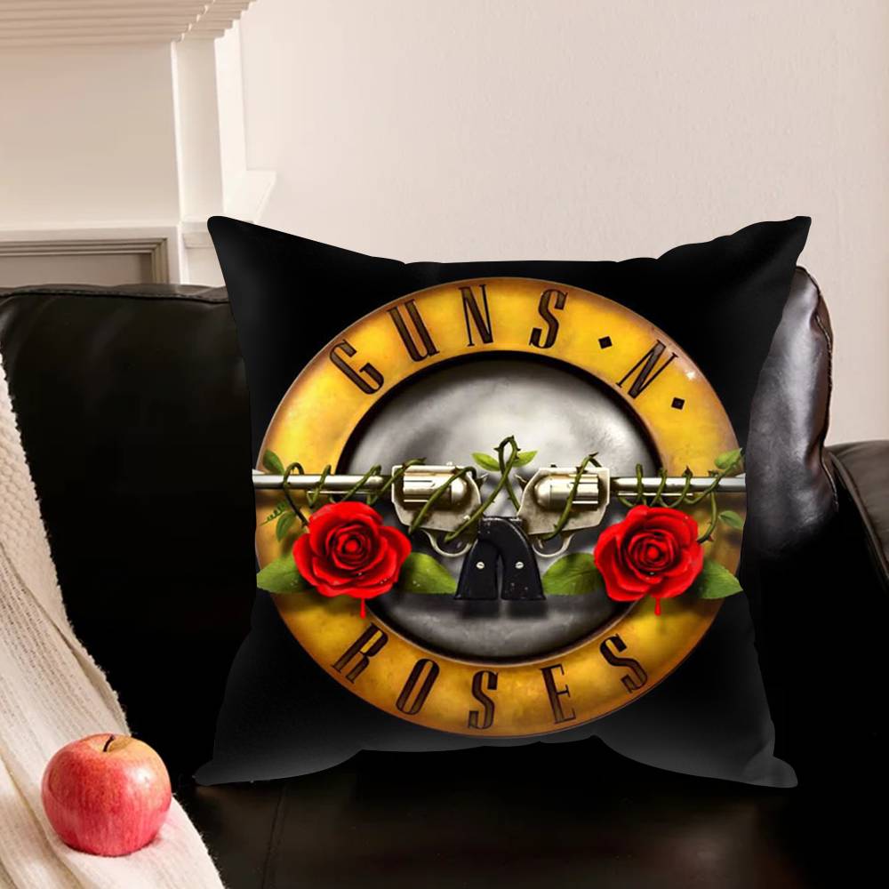 Band G-Guns-S N R-Rosess Pillowcase For Sofa Room Office Decor Printing Protector Cushion Cover Valentine Gift Custom
