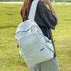 Schoolbag Korean version ins Simple solid color backpack for female junior high school students Large capacity schoolbag Lightweight outdoor travel 