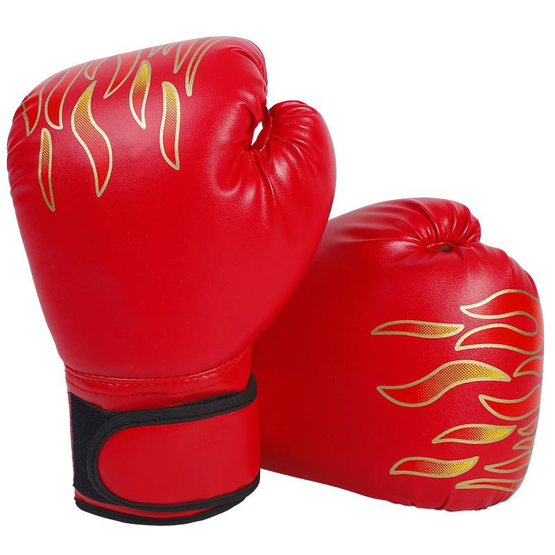 

Tiger Flame Print Kids Boxing Gloves Pu Fabric For Children And Youth With Safety Features For Boxing And Sparring Red Flame,22x15cm(Child)