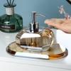 Vassoio Portabottiglie di Lozione in Vetro Ambra Tridimensionale Accessori da Bagno Dispenser di Sapone a Pressione Set di Imbottigliamento per Shampoo e Lozione Idratante