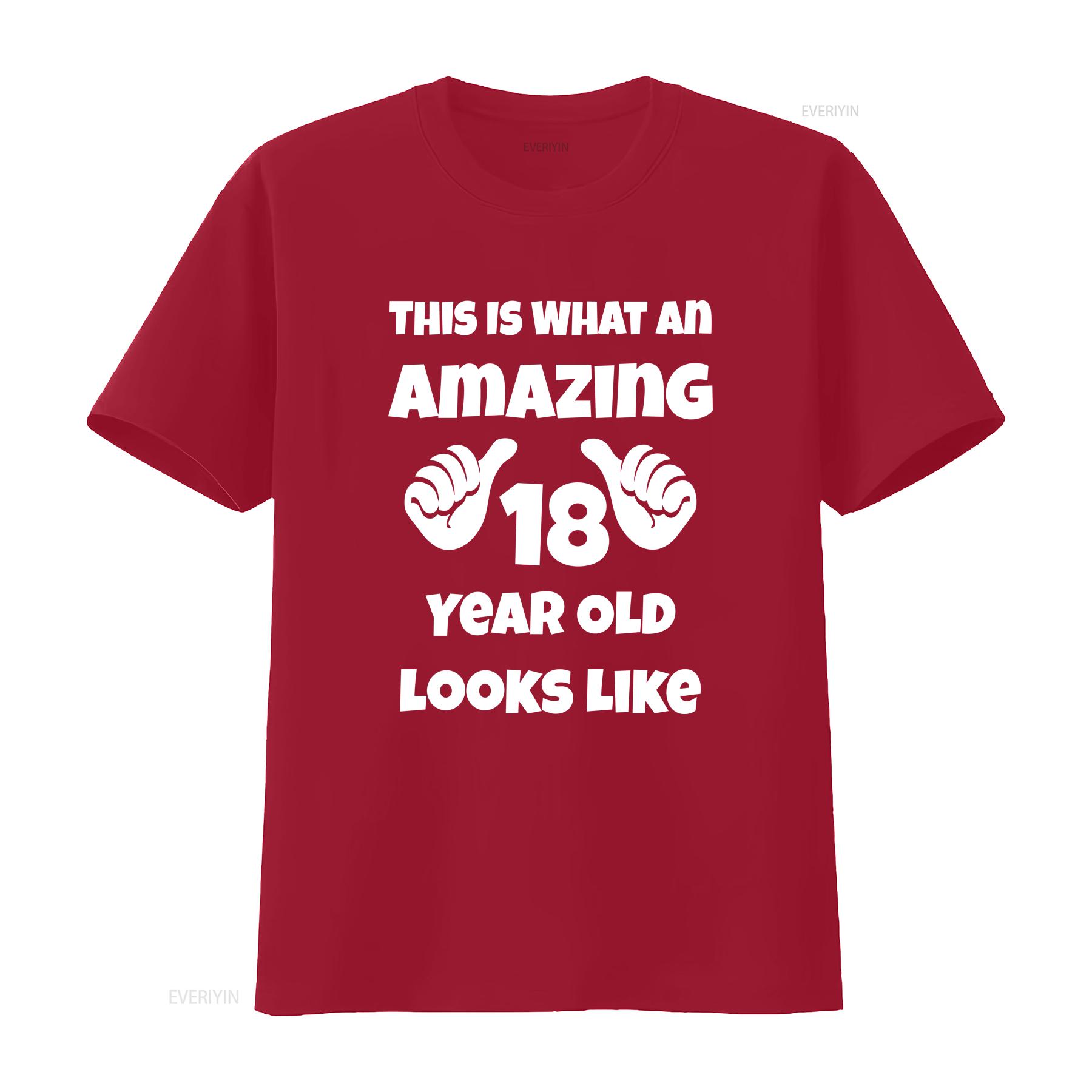 Футболка на День Рождения Так выглядит Потрясающий 18-летний мужская детская Топ вечеринка Подарок для Сына Дочери Брата сестры S