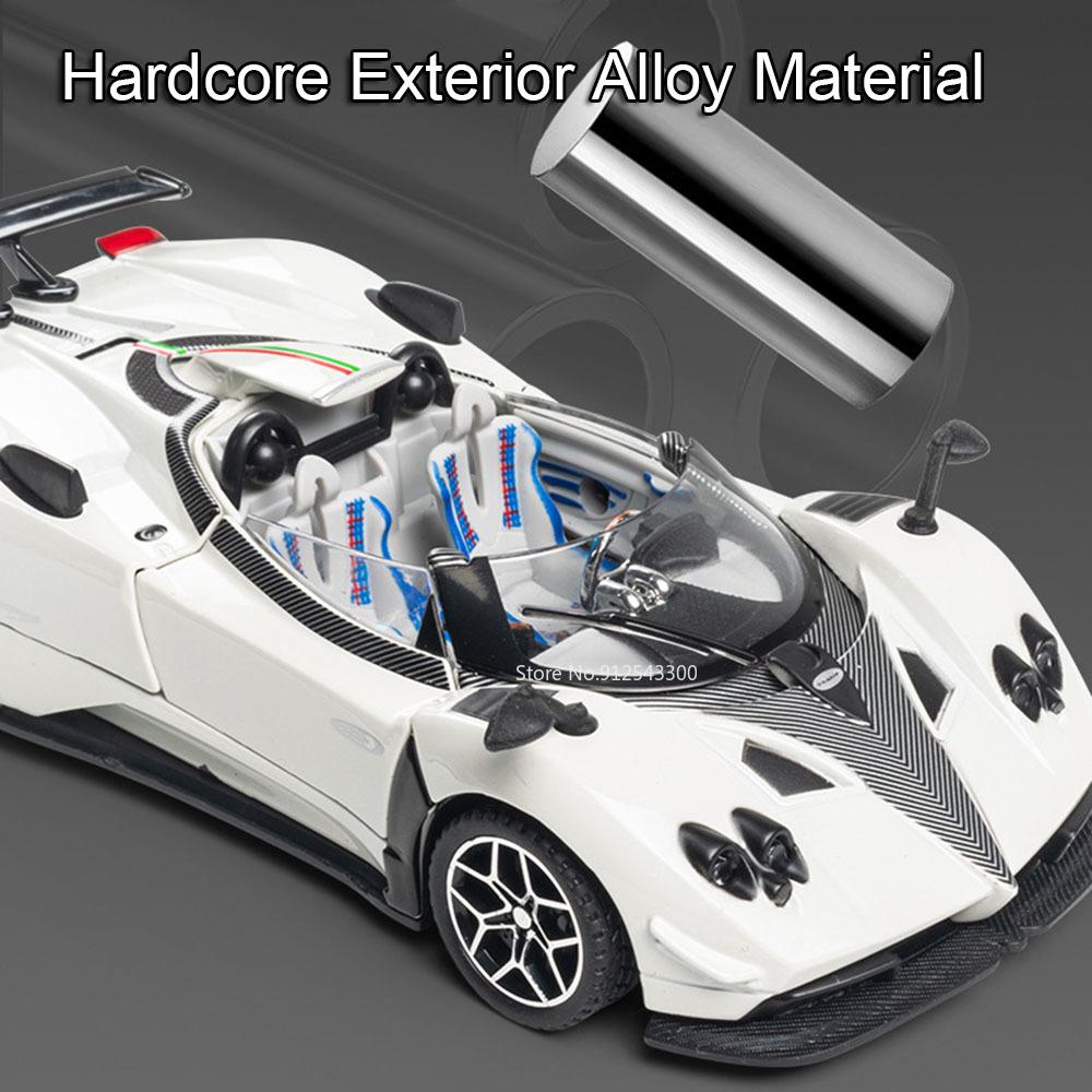 1:32 Pagani Zonda Huayra BC Toy Sports Car Model Alloy Diecast Light Music Doors Opened Vehicles Models Collection Gift for Boys