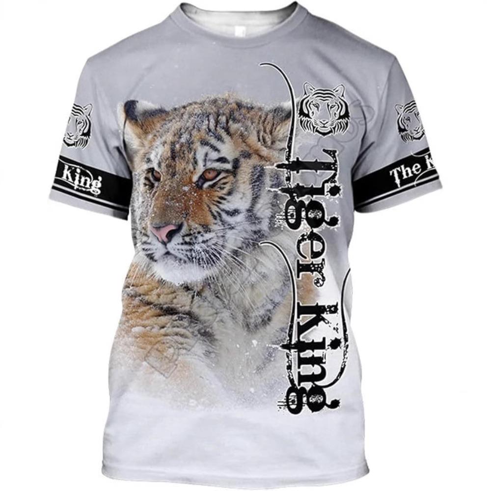 Maglietta da uomo a maniche corte con scollo rotondo, pullover stampato in 3D, top casual