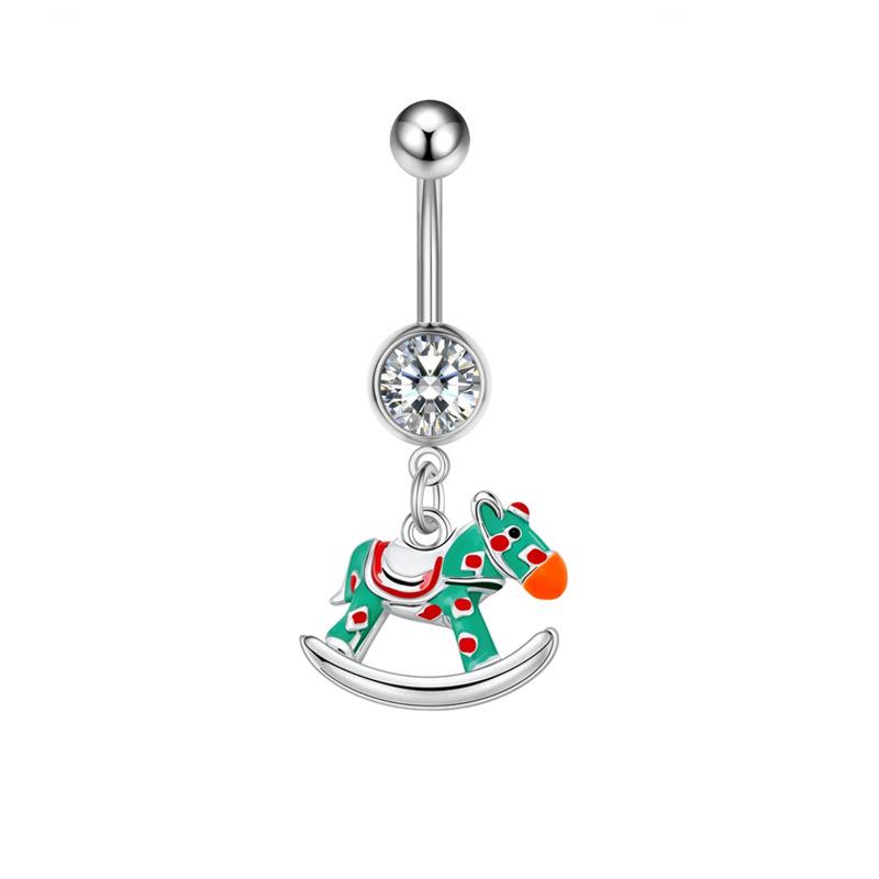 Cute Sweet Dangle Belly Button Rings Crystal Butterfly Heart Navel Ring Stainless Steel Body Piercing Jewelry