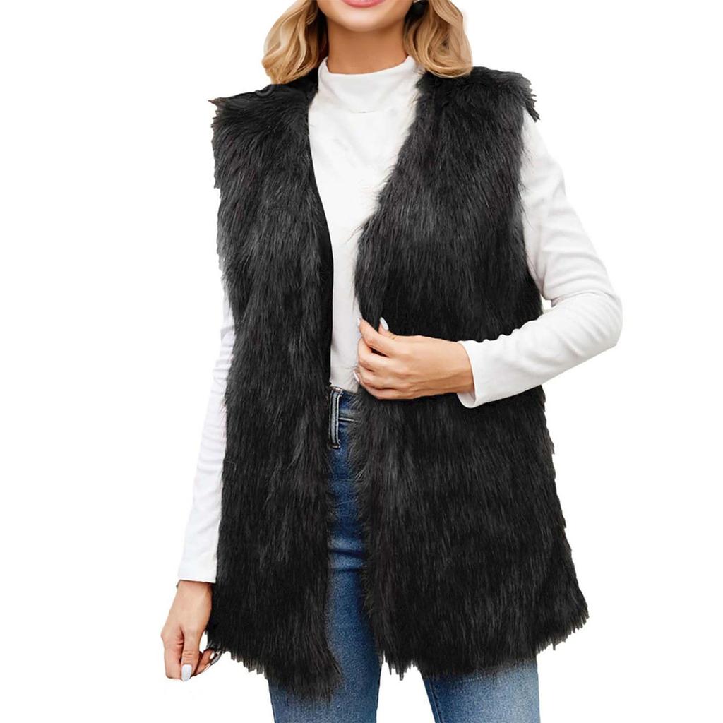 Women's V-neck Faux  Vest Top Faux Vest Coat