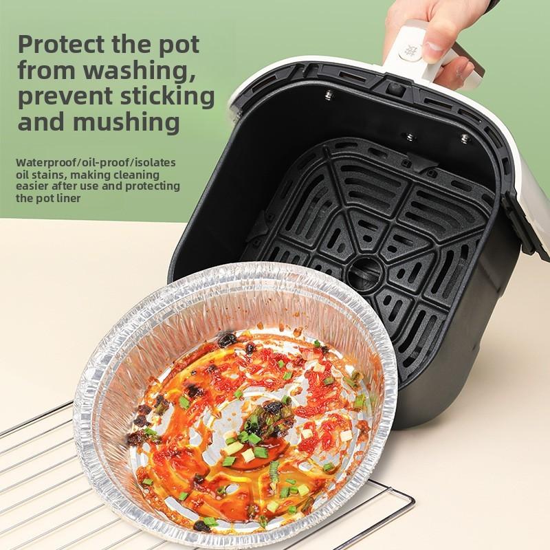 Aluminum Foil Baking Tray Set For Air Fryers With Hightemperature Resistance Ideal For Grilling And Roasting