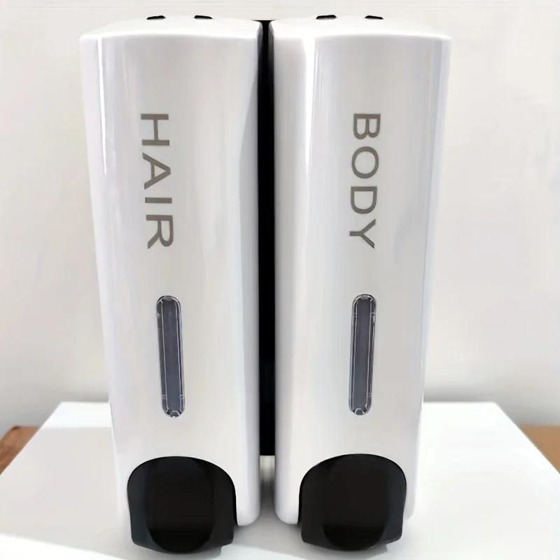 3 Headed 350ml Hand Soap Shampoo Dispenser Wall Mount Shower Liquid Dispensers Containers for Bathroom Washroom