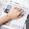 Minimalist Twisted Open Ring For Women Interlocking Chain Design Simple Fashion Finger Band Jewelry