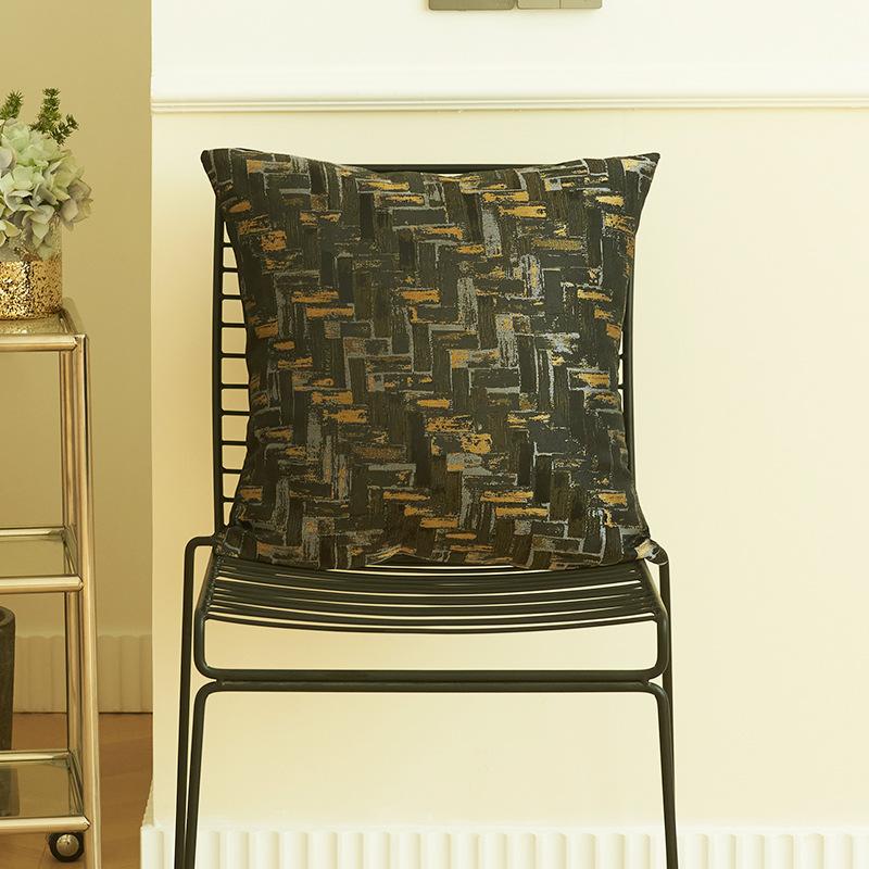 

Простая мозаичная геометрическая высокоточная жаккардовая прикроватная наволочка для гостиной, дивана, поясничная наволочка 45*45 чёрный