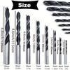 Wood Drill Bits - 8 Pcs 3mm - 10mm Spur Point Spiral Twist Wood Metric Drill Bits Working Tool for Quick Chucks & Impact Drivers