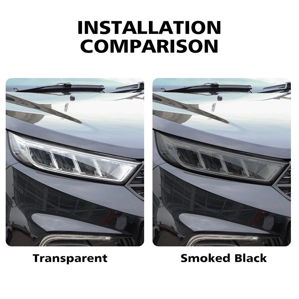 High-Gloss Car Headlight Protective Film For Ford Territory Equator Sport Smoke Black Pre Cut TPU PPF Anti-Scratch Vinyl Wrap
