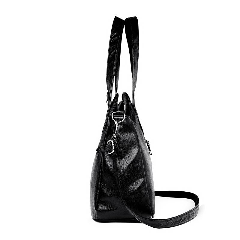 Women's Bag Lightweight Stitching Soft Leather Tote Bag Large Capacity Mother Bag