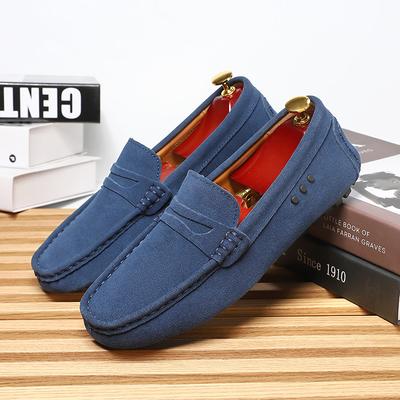 Scarpe basse da uomo a punta in pelle scamosciata slip-on da business, mocassini da uomo firmati per ritorno a casa, matrimonio, calzature da abito