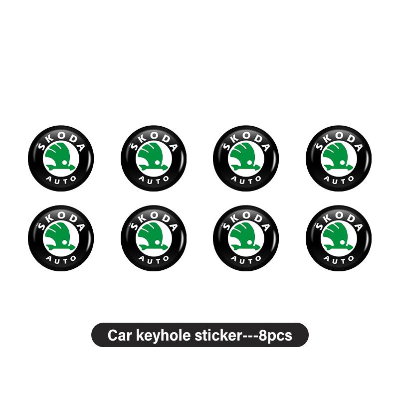 VAN4 For Skoda Car Door Keyhole Sticker Lock Protector Lock Core Decal Accessories octavia a5 a4 mk1 2 fabia superb rapid mk3 yeti