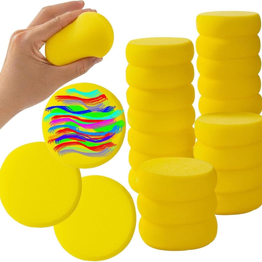 Super Absorbent Round Sponge Brush for DIY Gouache & Watercolor Art