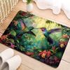VIKAMA Spring Hummingbird Tropical Design Floor Mat, Non-Slip And Dirt-Proof, For Entrance, Bathroom, Kitchen Home Decor Carpet