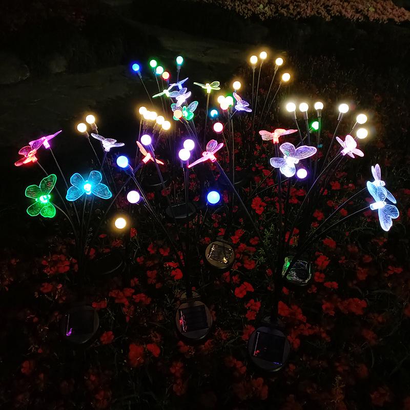 New Outdoor Waterproof Solar Wind-Driven Firefly & Butterfly Courtyard Lawn Light