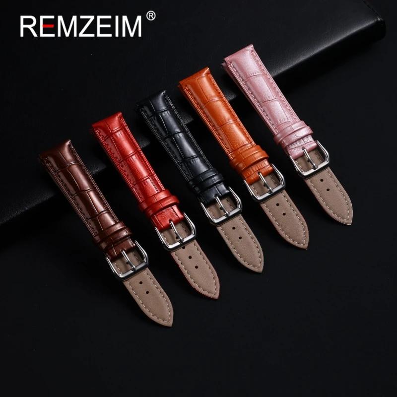 Men Women Fashion Bright Genuine Leather Watch Straps 12/14/16/18/20/22mm Watchbands Bracelet Smooth Replacement Wristband