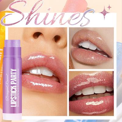 Labial Perlado Espejo Agua Sólida Brillo Labial Hidratante Duradero No Se Pega al Vaso Brillo Brillante Gelatina Bálsamo Labial Cuidado Labial Maquillaje