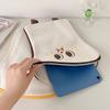 Ins Cartoon Plush Flat Storage Bag Soft Toast Desktop Storage Bag Student Portable Stationery Bag Pen Bag