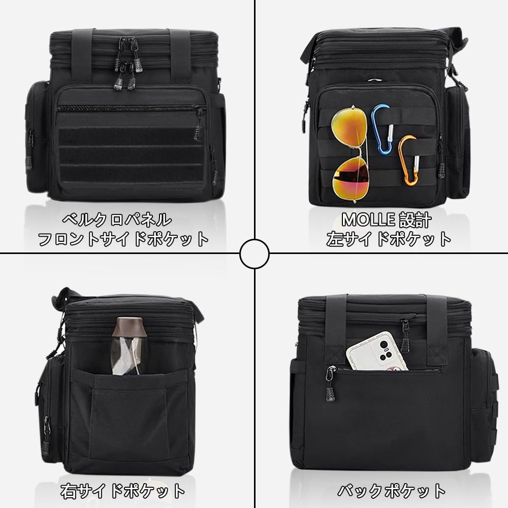 EIING Insulated Lunch Bag with Two Liters Compact and Lightweight Soft Cooler with Adjustable Shoulder Strap and MOLLE Easy Perfect for Outdoor and