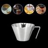 Espresso Measuring Cup Dual Scale Stainless Steel Coffee Cup with V-Shaped Spout 100ml Espresso Shots Cup with Handle Bean Weighing Tool for