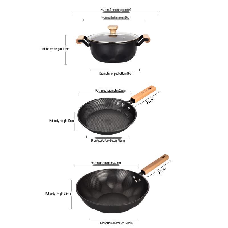 EKCO Corning Crystal Rice Grain 3-Piece Cookware Set