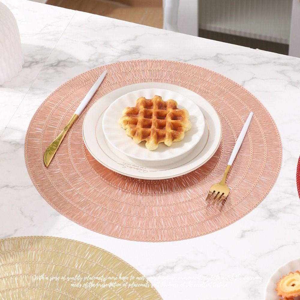 Hochwertige mehrfarbige Tischunterlage rutschfest PVC Wärmeisolierpad Hitzebeständig Runder Esstisch Dekorative Matte Restaurant