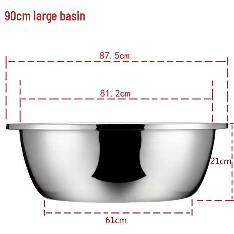 Chiuvetă din oțel inoxidabil 304 pentru uz alimentar: 100cm/90cm Vas pentru frământat aluat, bătut ouă și baie