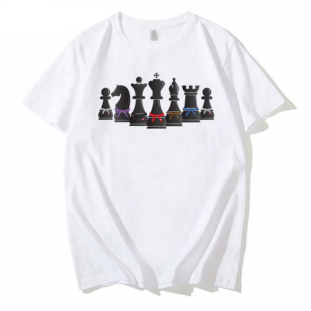 New Fashion Jiu-jitsu Human Chess with Bjj Belts Print Men T-Shirt Hipster The Master Tee Short Sleeve O-Neck Casual Tops