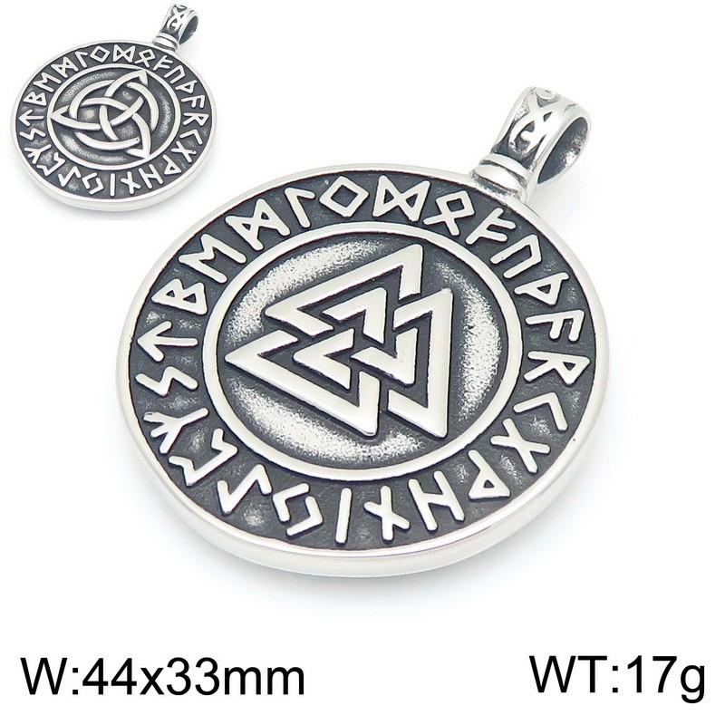 Nordic Viking Exaggerated Pendant, Retro Turquoise Lucky Octagram Devil'S Eye Titanium Steel Men'S Pendant