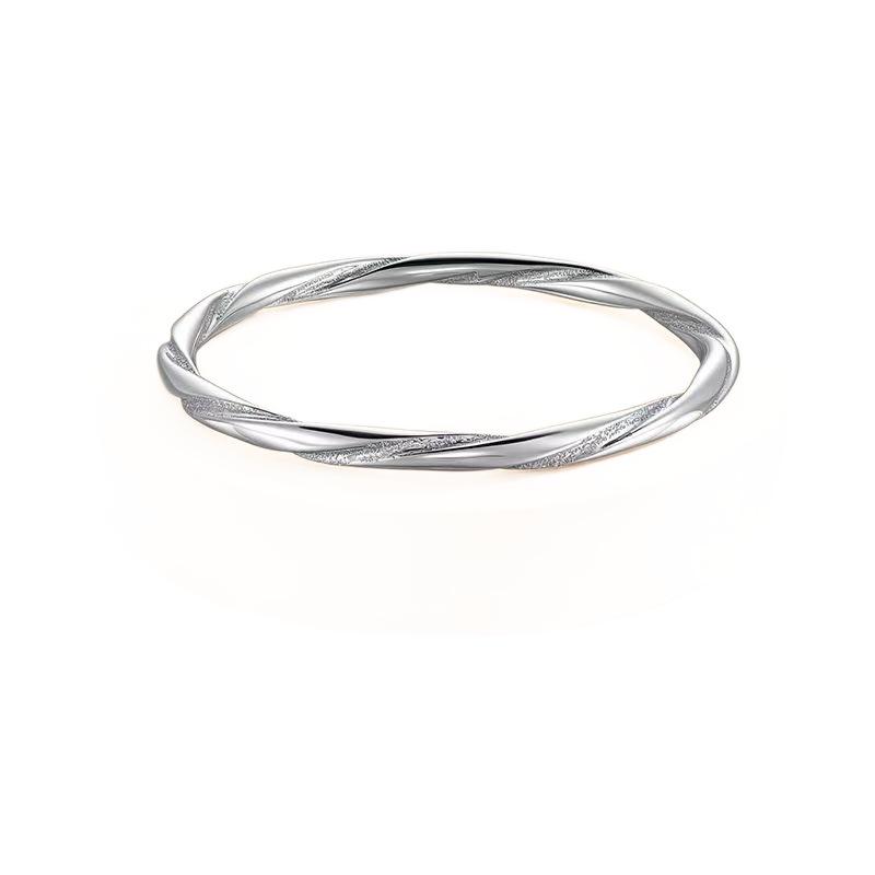 Sterling Silver Mobius Twist Nail Bracelet for Women - Elegant Valentine's Day Gift