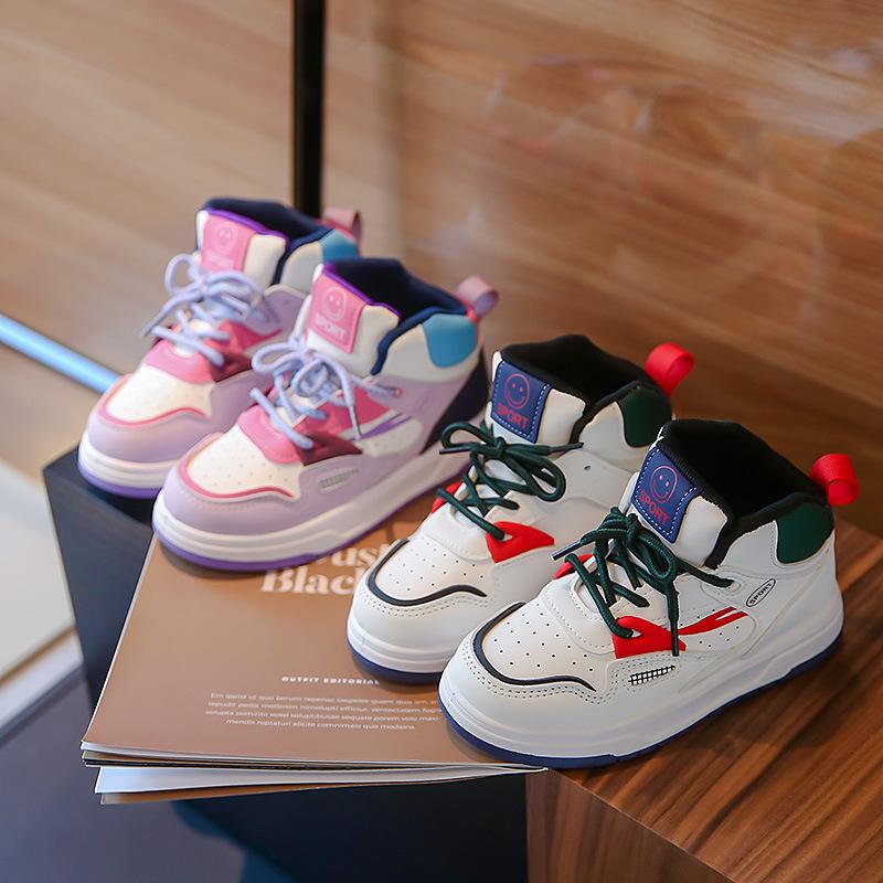 Tênis High Top Kid Sneakers New Lace Up Casual Shoe Lightweight Running Shoe Soft Sole Board Shoe Kid Shoe Girl Shoes Zapatillas