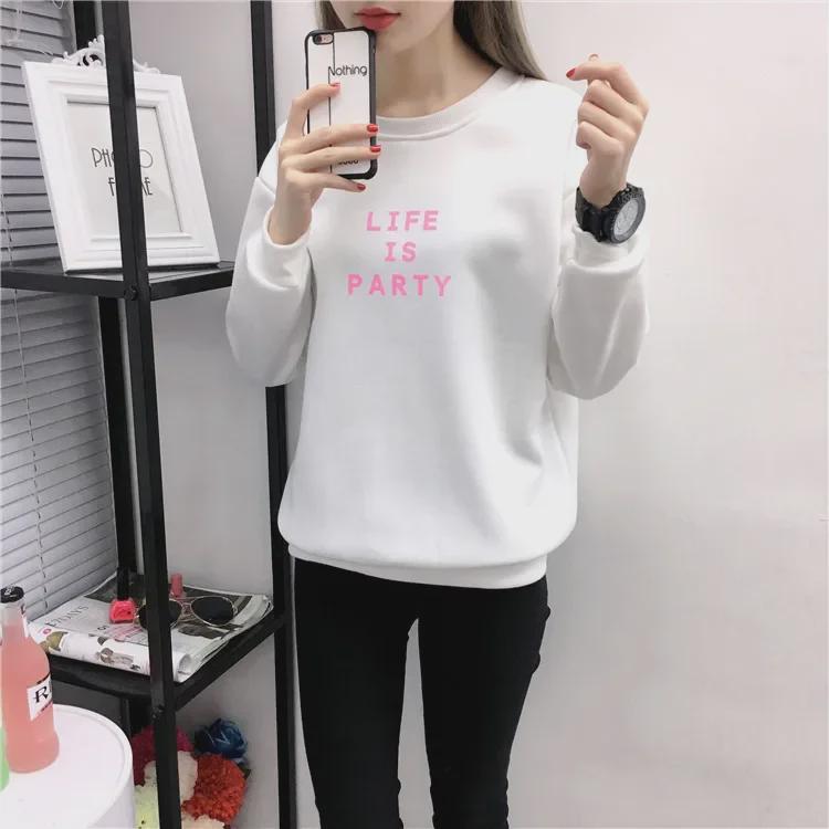 Women's 2021 Korean Style Autumn/Winter Letter Print Loose Long-Sleeve Thickened Sweatshirt