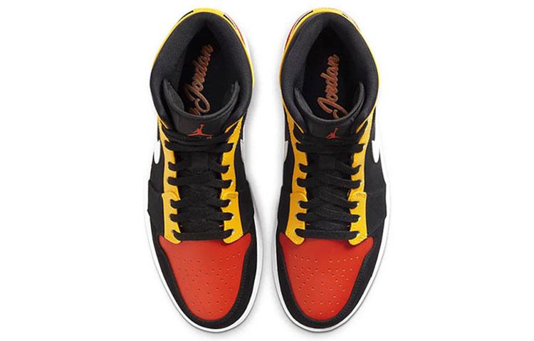 Jordan 1 Mid Black Amarillo Orange 852542-087