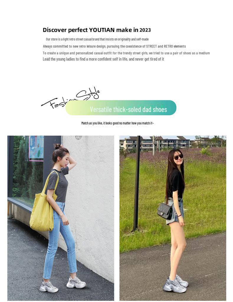 SJN9131-63 Women's Thick-Soled Height-Boosting Sneakers - Fall 2024 Casual Sports Shoes