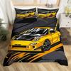 Racing Car Duvet Cover Kids Extreme Sports Game Quilt Cover Twin For Boys Microfiber Cool Speed Automobile Honeycomb Bedding Set