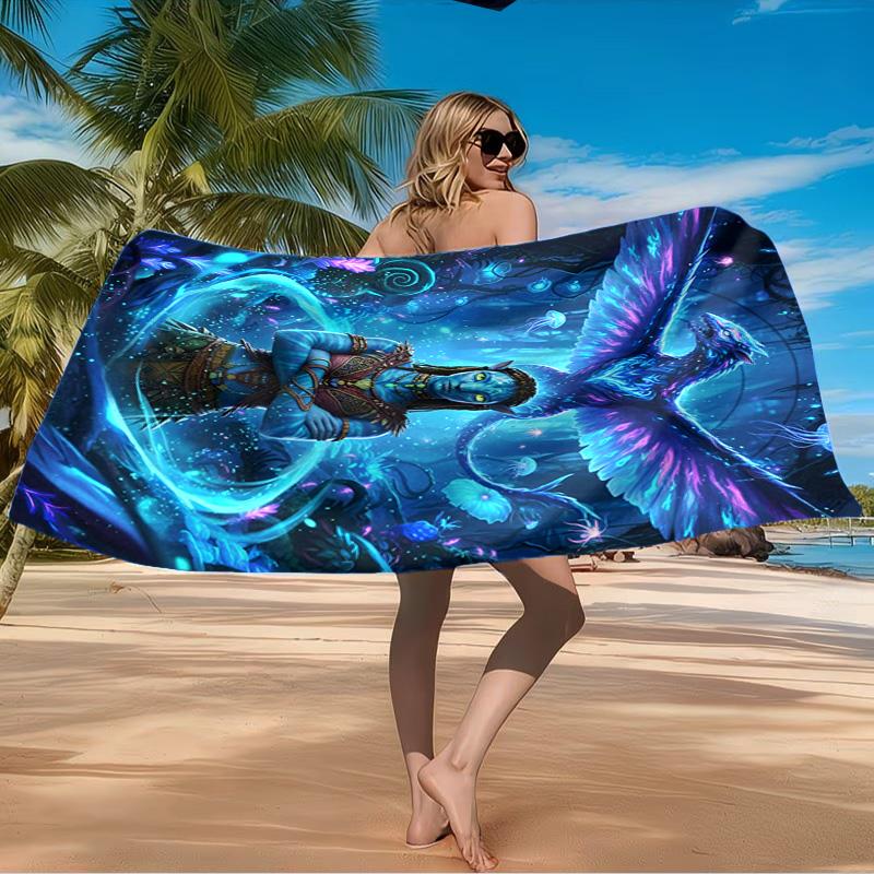 Fantasy Alien World Beach Towel Microfiber Beach Towel, Lightweight and Quick-Dry, for Summer Travel, Swimming Pool Fan Birthday Gift