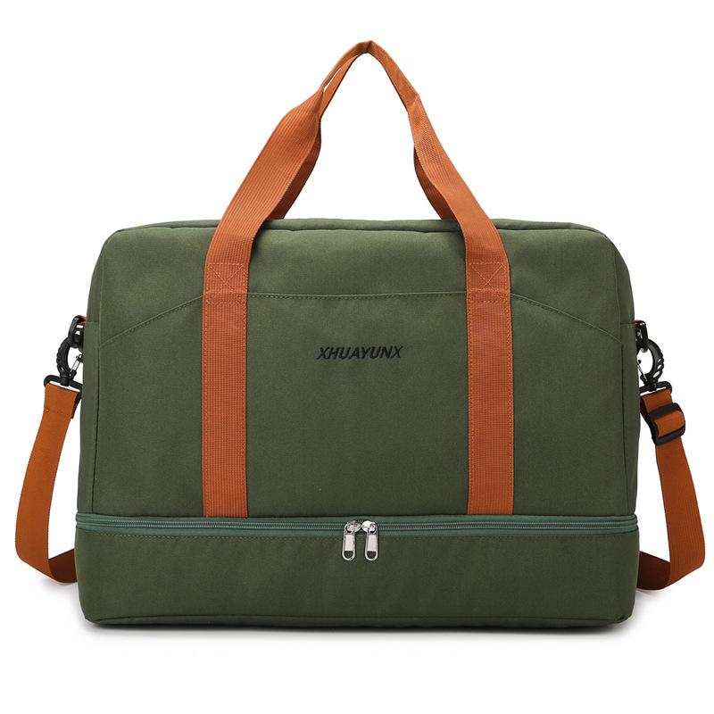 Men and Women's Large Capacity Portable Travel Bag Dry and Wet Separation Sports Fitness Bag Can Be Put On A Pull Rod and Shoe Compartment