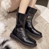 Hot Selling New Square Toe Winter Women's Ankle Boots Fashion Women's Flat Heel Low Heel Shoes Boots Low Heel Warmth