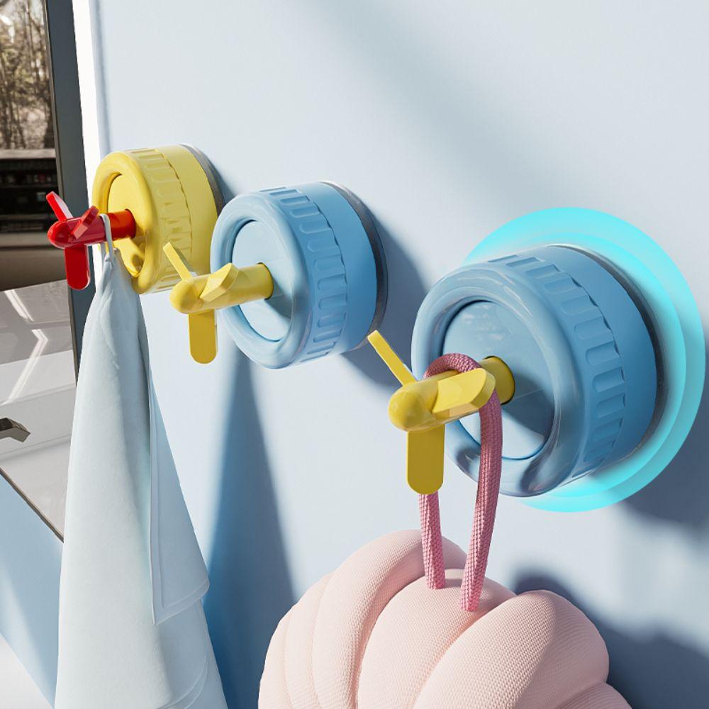 Wall Mounted Self-Adhesive Wall Hooks Vacuum Swivel Towel Racks  Accessories Storage