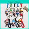Trendy Silicone One Piece Keychain With Luffy Nami Sanji Zoro Characters Independent Packaging