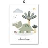 Earth Dinosaur T-Rex Brachiosaurus Nursery Wall Art Canvas Painting Nordic Dino Posters And Prints Pictures Baby Kids Room Decor