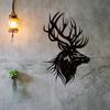 1pc Metal Deer Wall Art Rustic Lodge Decor Outdoor Silhouette Christmas Halloween New Year Gift
