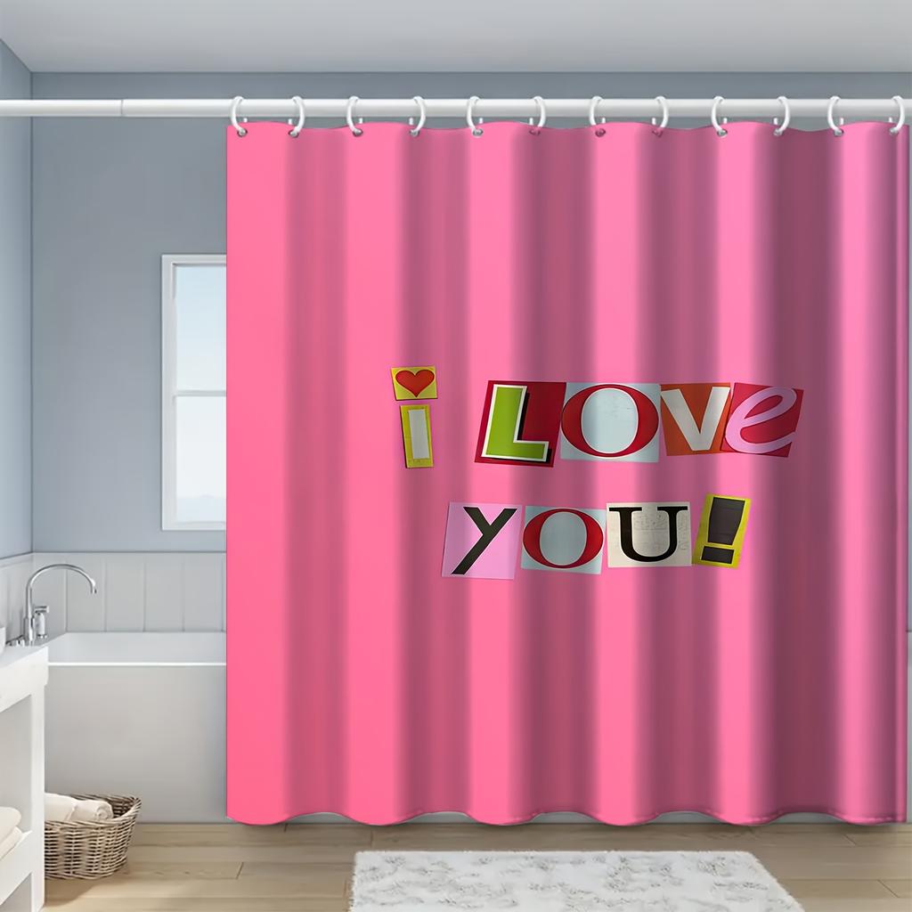 1Pc Pink Cute Girly Sweet As Gift For Girls Bathroom Decoration Digital Print Shower Curtain 180X180Cm