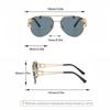 Sonnenbrillen Damen Luxus Randlos Vintage Mode Brille Lunette Übergroß Shades De Soleil Femme Gafas De Sol Mujer Lentes