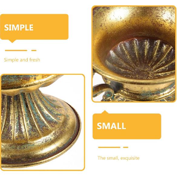 EXCEART Rustic Farmhouse Metal Flower Pot Antique Urn Planter Pedestal Vase Distressed Metal Vase Tall Trumpet Fancy Arrangement Pots for Centerpiece