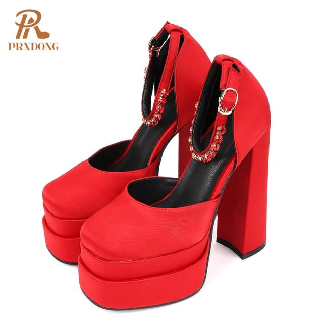 2021 Nuevas Sandalias De Mujer Zapatos de Verano Sexy Grueso Tacones Altos Plataforma  Gruesa Hebilla Vestido de Cristal Fiesta Zapatos de Novia Bombas de Mujer  comprar a buen precio — entrega gratuita,