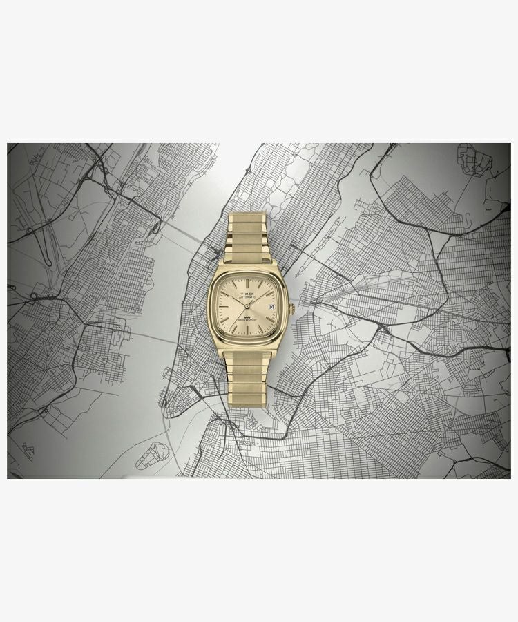 TIMEX TW2Y07200 E-Line Automatic Watch Gold Stainless Steel Japan Authentic